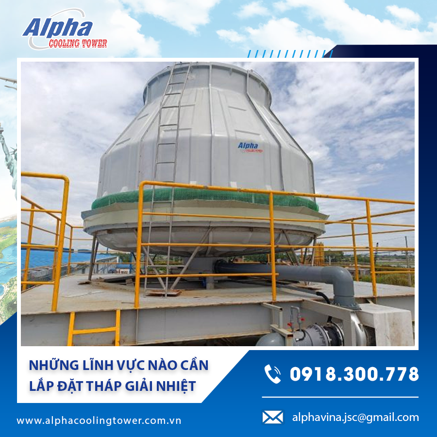 Tháp giải nhiệt được lắp đặt tại nhà máy điện