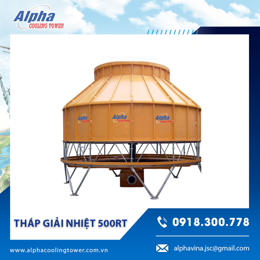 Tháp giải nhiệt 500RT làm mát hiệu quả cho hệ thống máy móc công nghiệp lớn. Tháp giải nhiệt 500RT làm mát hiệu quả cho hệ thống máy móc công nghiệp lớn.