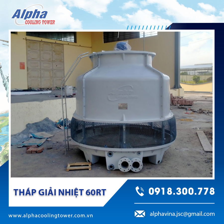 Tháp giải nhiệt 60RT lắp đặt tại xưởng sản xuất chính.