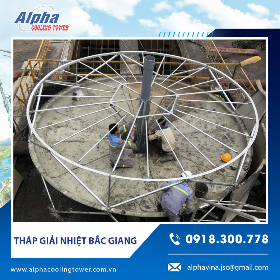 Quá trình thi công, lắp đặt tháp giải nhiệt tại KCN Bắc Giang Quá trình thi công, lắp đặt tháp giải nhiệt tại KCN Bắc Giang