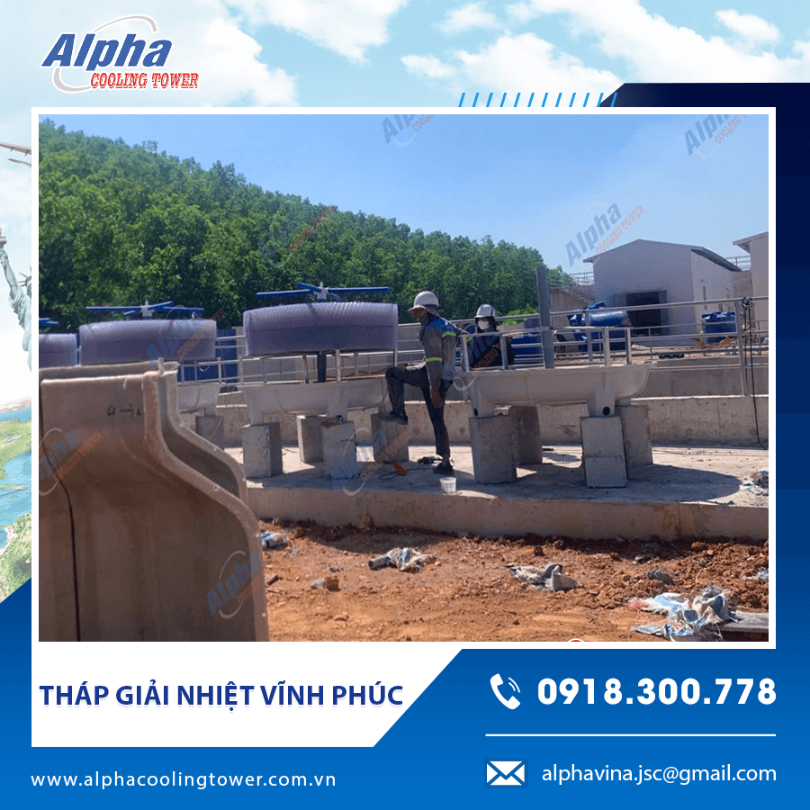 Hình ảnh quá trình lắp đặt tháp giải nhiệt được thiết kế gọn gàng, dễ bảo trì Hình ảnh quá trình lắp đặt tháp giải nhiệt được thiết kế gọn gàng, dễ bảo trì